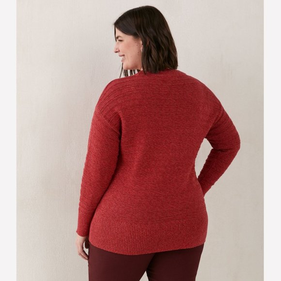 ๐ PENNINGTONS In Every Story Sweater Knit Top Red Sz 3X - Picture 2 of 10